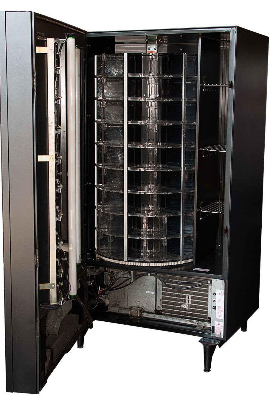 Crane 431 shoppertron cold food merchandiser vending machine for sale